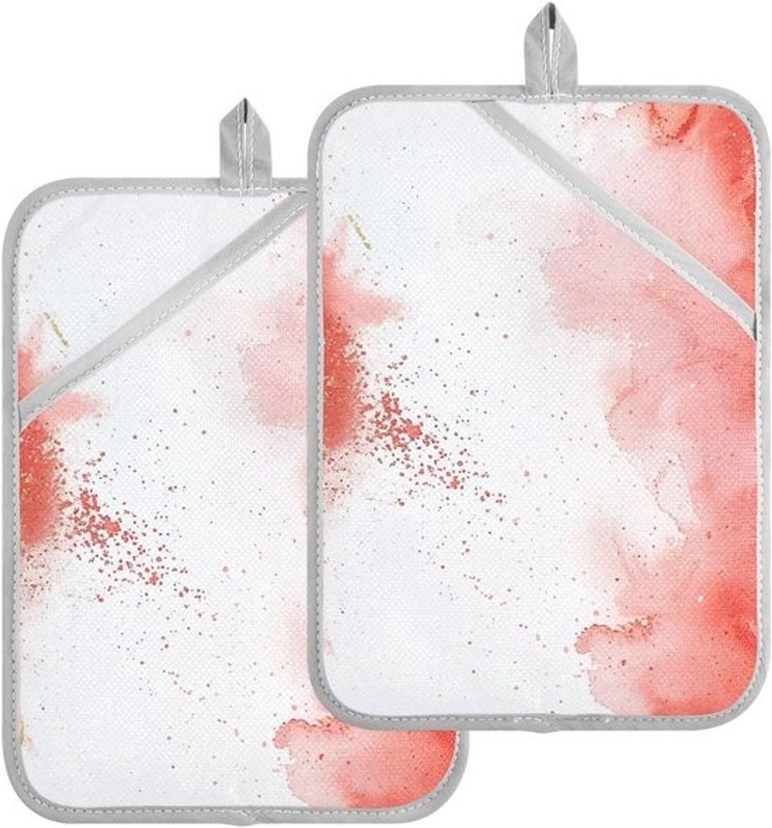 Pannenlappen Keuken - Ovenwanten Hittebestendig - Bakken en Grillen - Met Handige Zakken - 2 stuks 25x18 cm