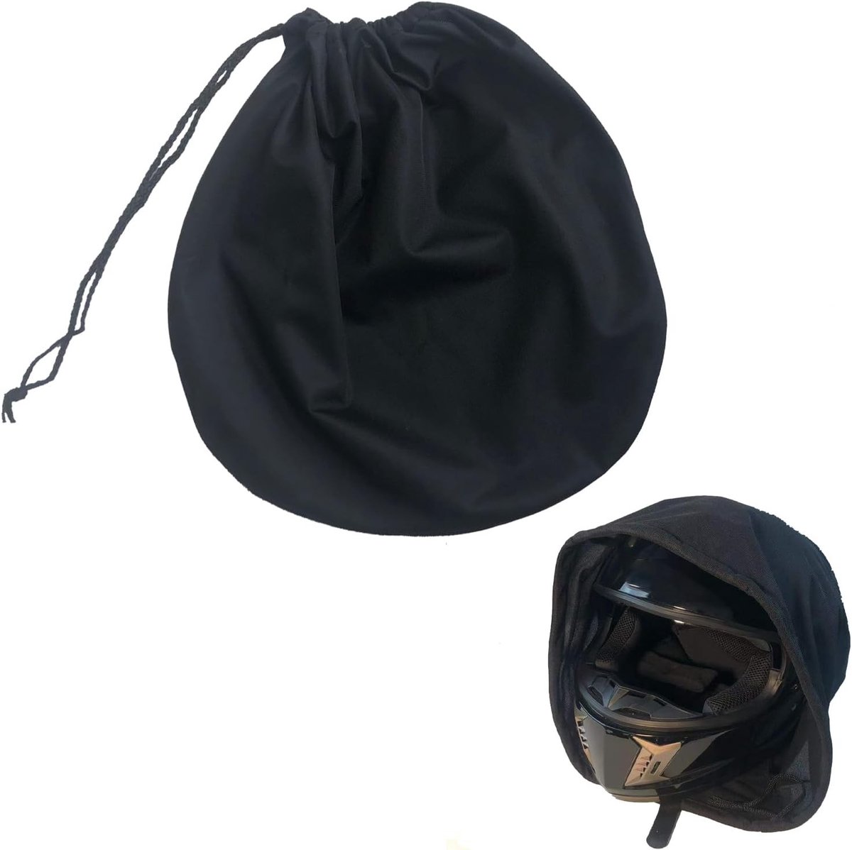 Lichte en stofdichte opbergtas voor helmen, ideaal voor motoren en sportieve activiteiten, met trekkoord, 52 x 46 cm