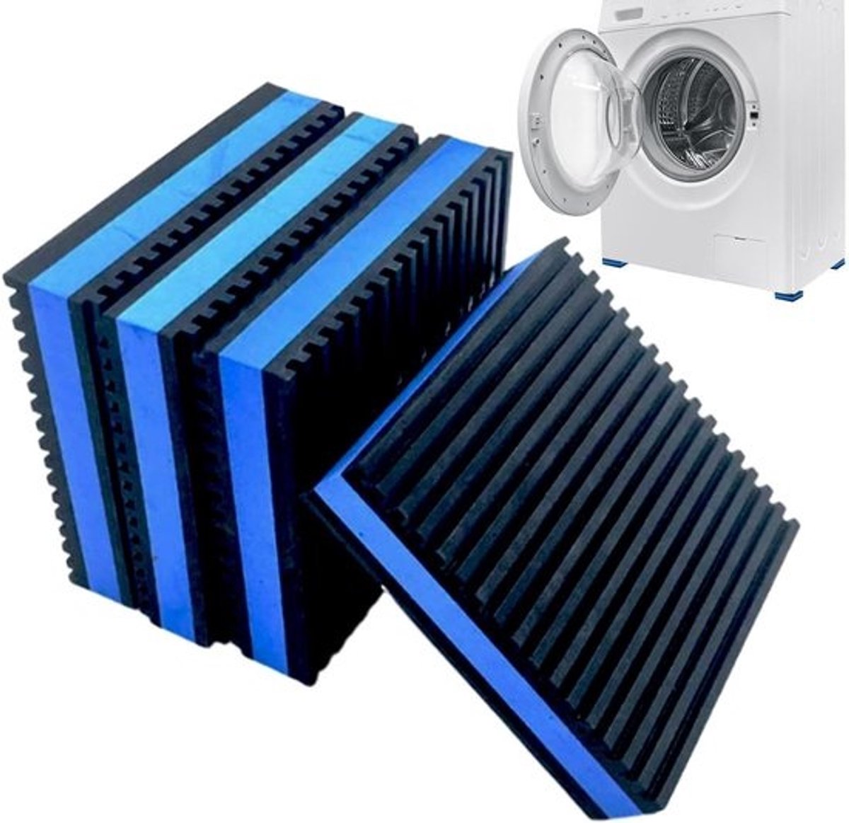 Trillingsdempers Wasmachine - Antitrillingsmatten Antislip - Apparaten Stabiliseren - Sterke Belastingscapaciteit - 4 Stuks - Zwart