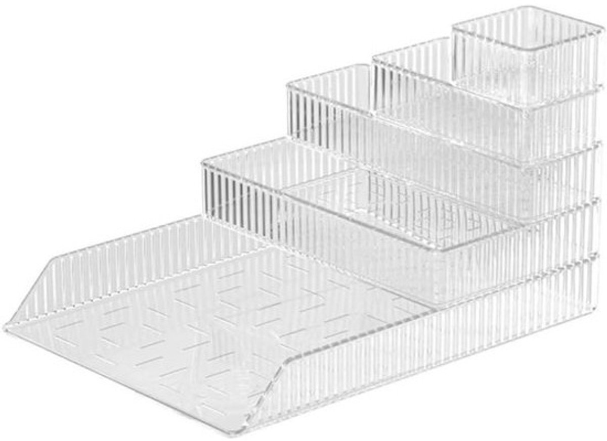 Cosmetica Organizer - Make-up Doos - Huidverzorging Opbergen - 5 Grote Compartimenten - 10x10x10 mm - Transparant