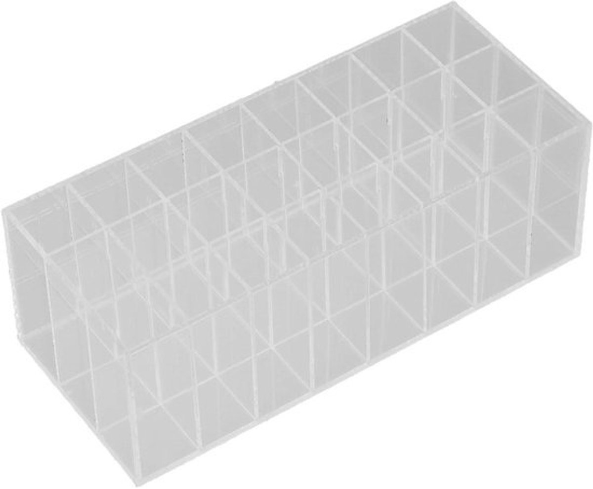 Lippenstift Organizer - Make-up Display - Make-up Opbergen - Transparant Acryl - 21 x 9 x 7.5 cm - Transparant