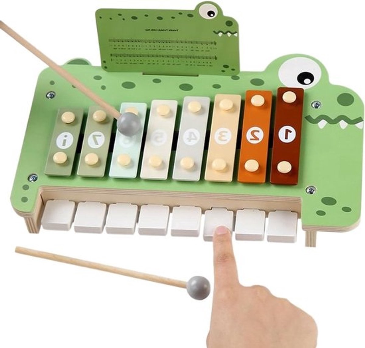 Kinder Piano Xylofoon - Muzikaal Speelgoed - Muziek Leren - Interactief Ontwerp - 298 x 18 x 72 cm - Houtkleur