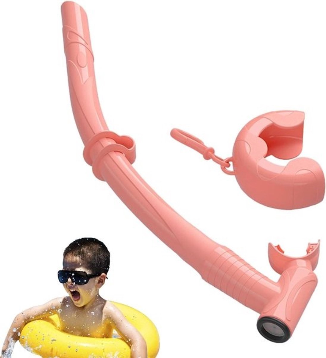 Snorkel Set Kinderen - Duikslang Flexibel - Onderwater Ontdekking - Eenvoudige Ademhaling - 42.7 cm - Roze