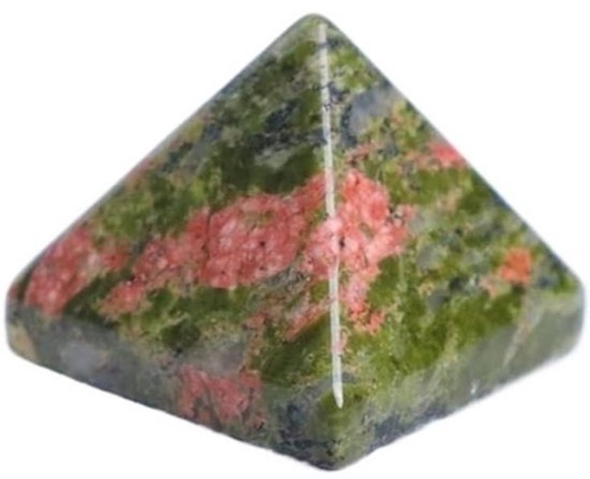 Kristallen Piramide - Genezende Steen Chakra - Meditatie en Ontspanning - Natuurlijke Energie Generator - 3x3 cm - Unakite