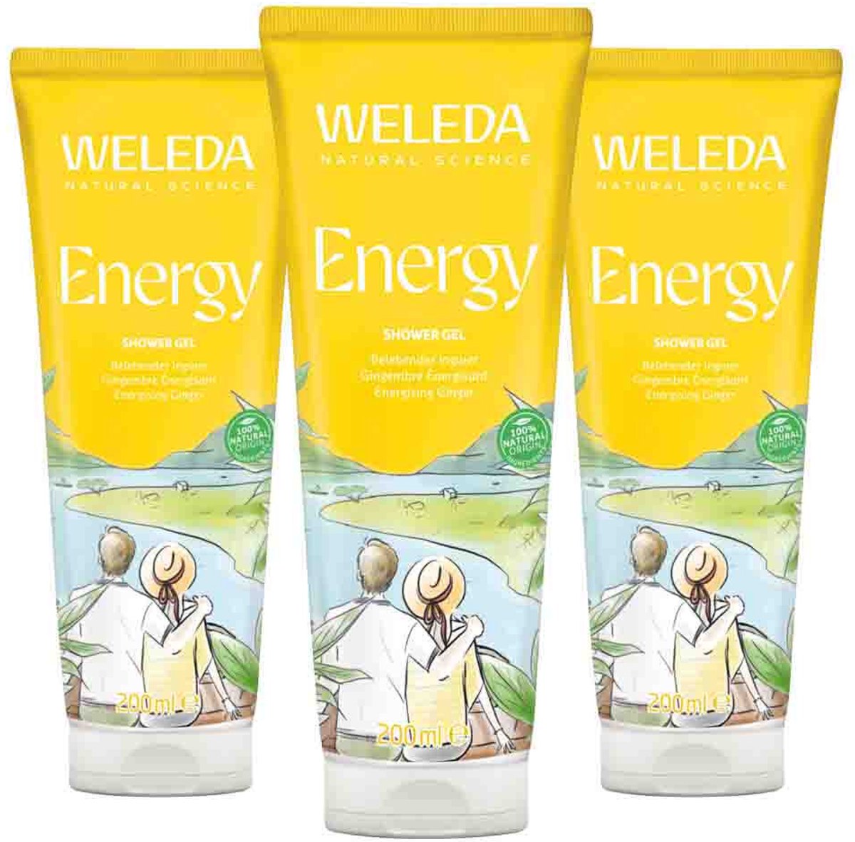 WELEDA - Gember Douchegel Energy - 3 x 200 ml - Voordeelverpakking