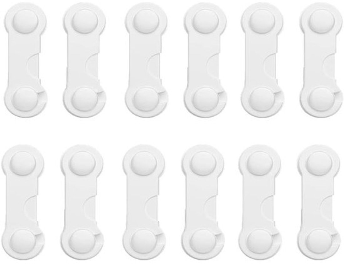 12 stuks zelfklevende ladebeveiliging voor keukenmeubels, sterke hechting en eenvoudige montage, ideaal voor kinderveiligheid en kastbeveiliging