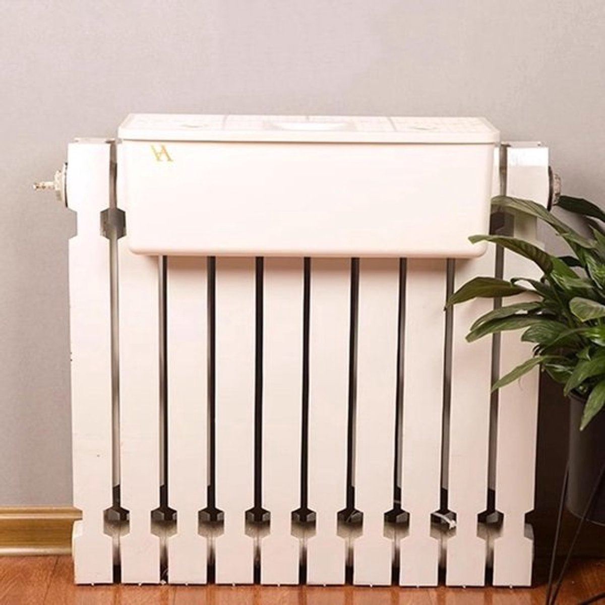 Radiator Luchtbevochtiger - Verdamper Kamer - Droge Lucht Bestrijden - Gebruikt Radiatorwarmte - 48 x 18.5 cm - Wit