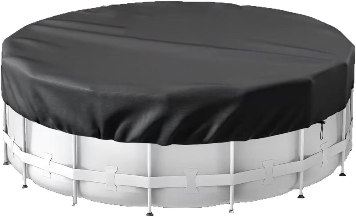 Ronde Veiligheidsafdekking voor Badkuipen en Zwembaden, 183 x 30 cm, Zwart Oxford Stof, Waterdicht en UV-bestendig