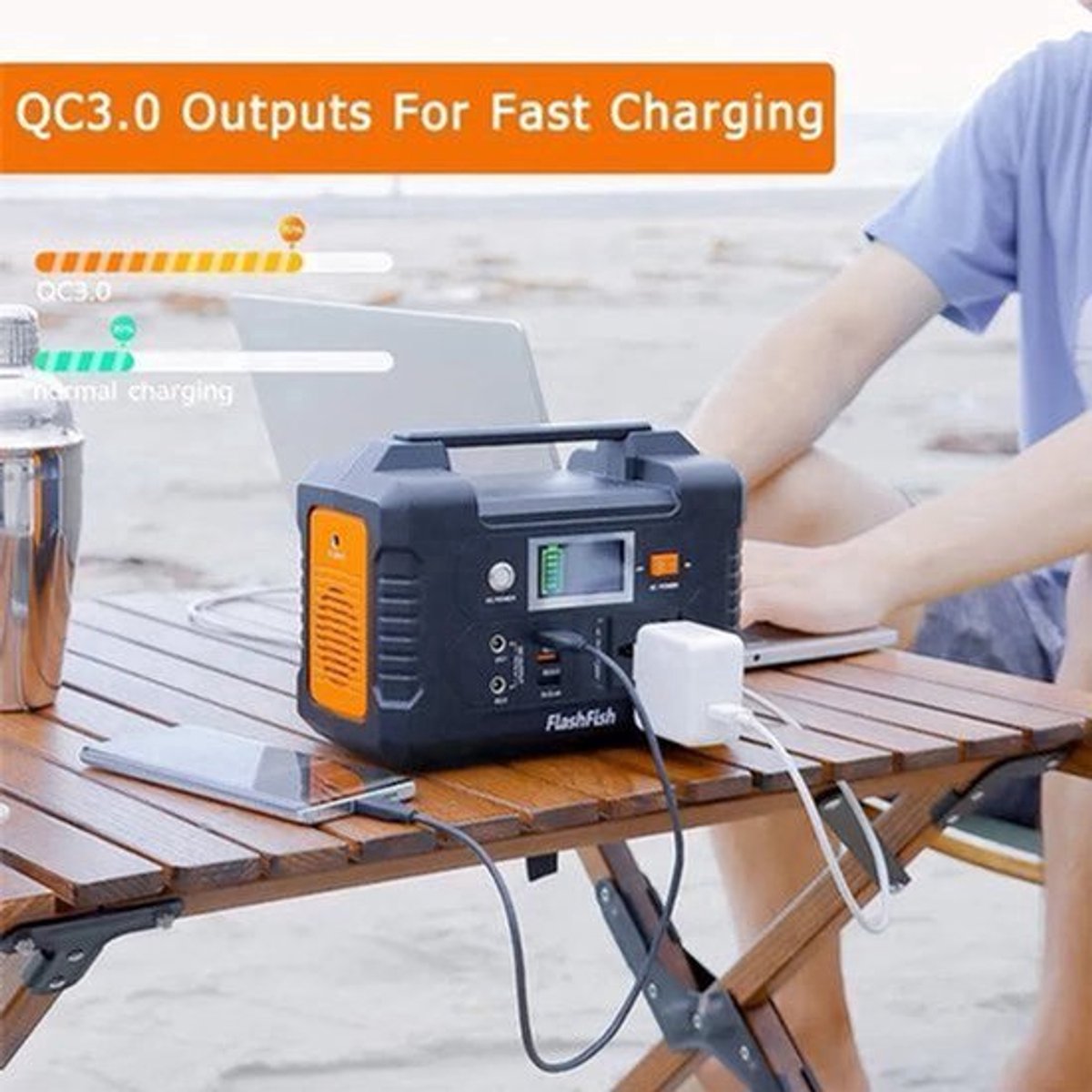 Draagbare Powerstation – Mobiele Energiebank – Noodstroomvoorziening – Camping Accu – Powerbank 200W – Pure Sinusgolf AC Uitgang – 151Wh Lithiumbatterij