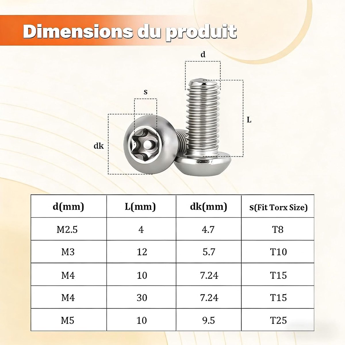 25 stuks Torx-veiligheidsschroeven van roestvrij staal 304, sabotagebestendig, platte kop, verschillende maten M2,5/3/4/5 mm voor machines en elektronica