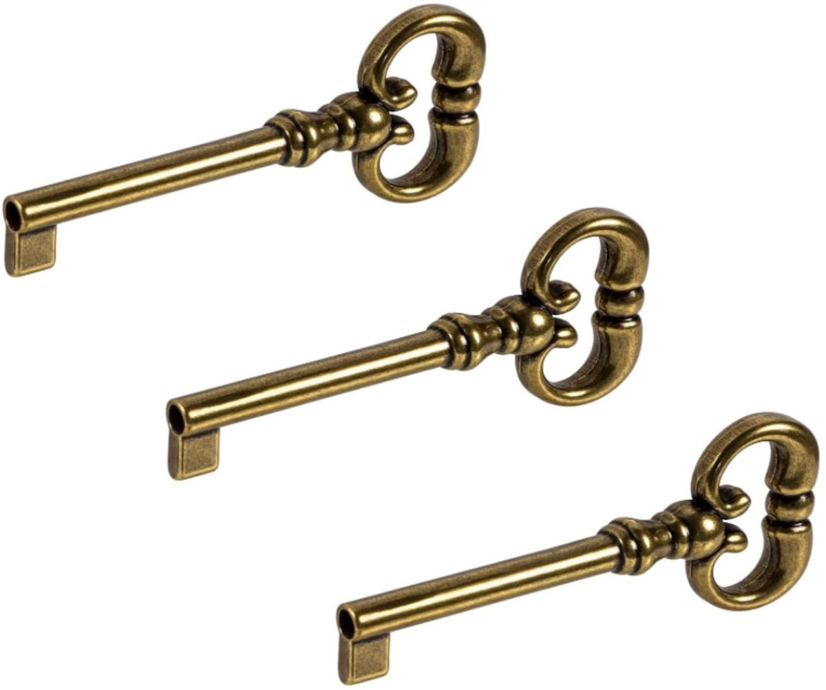 Vervangende Sleutel - Antiek Messing - 3 Stuks