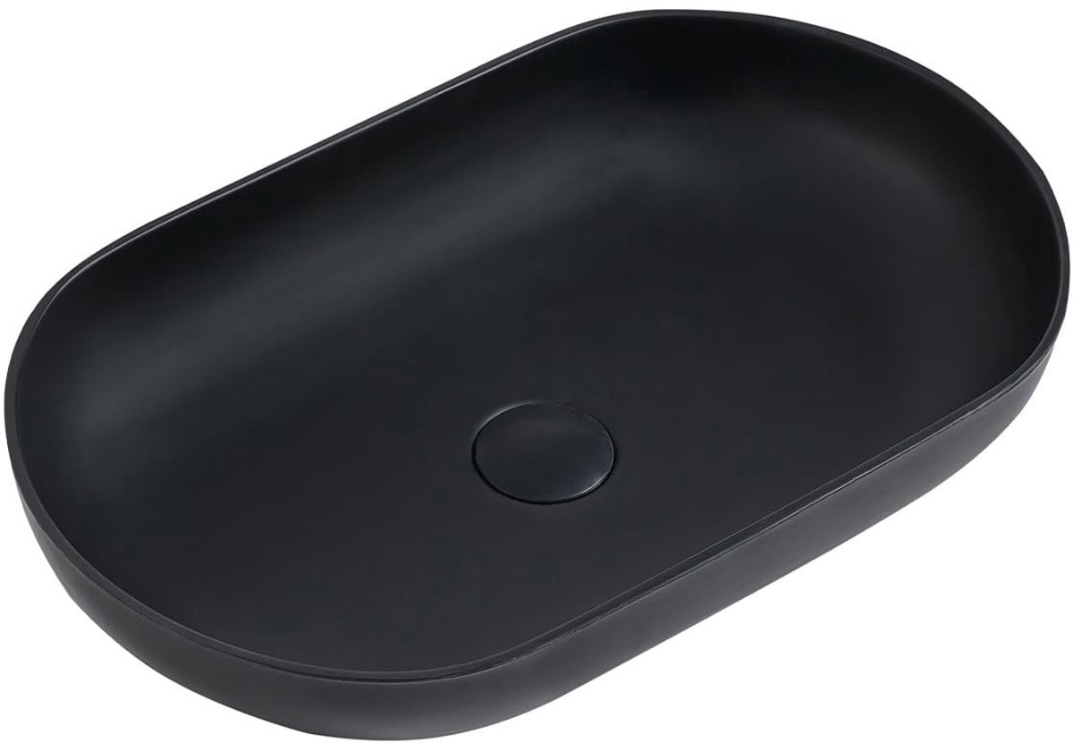 Oval Wastafel - Mat Zwart - 54 x 34 cm