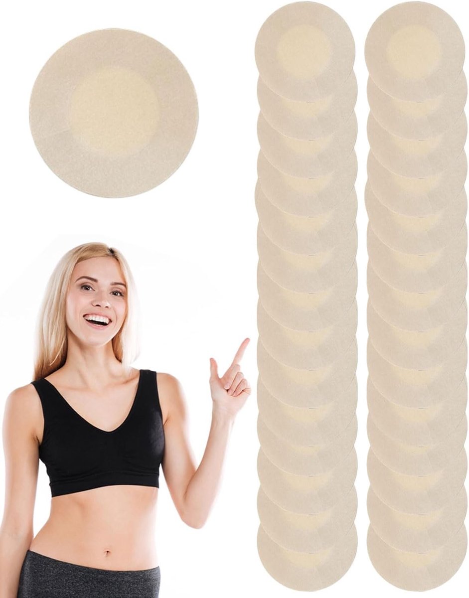 Set van 100 Wegwerp Tepelcovers - Ademend, Onzichtbaar, Ultra Dun en Waterdicht voor Vrouwen en Meisjes (Rond)