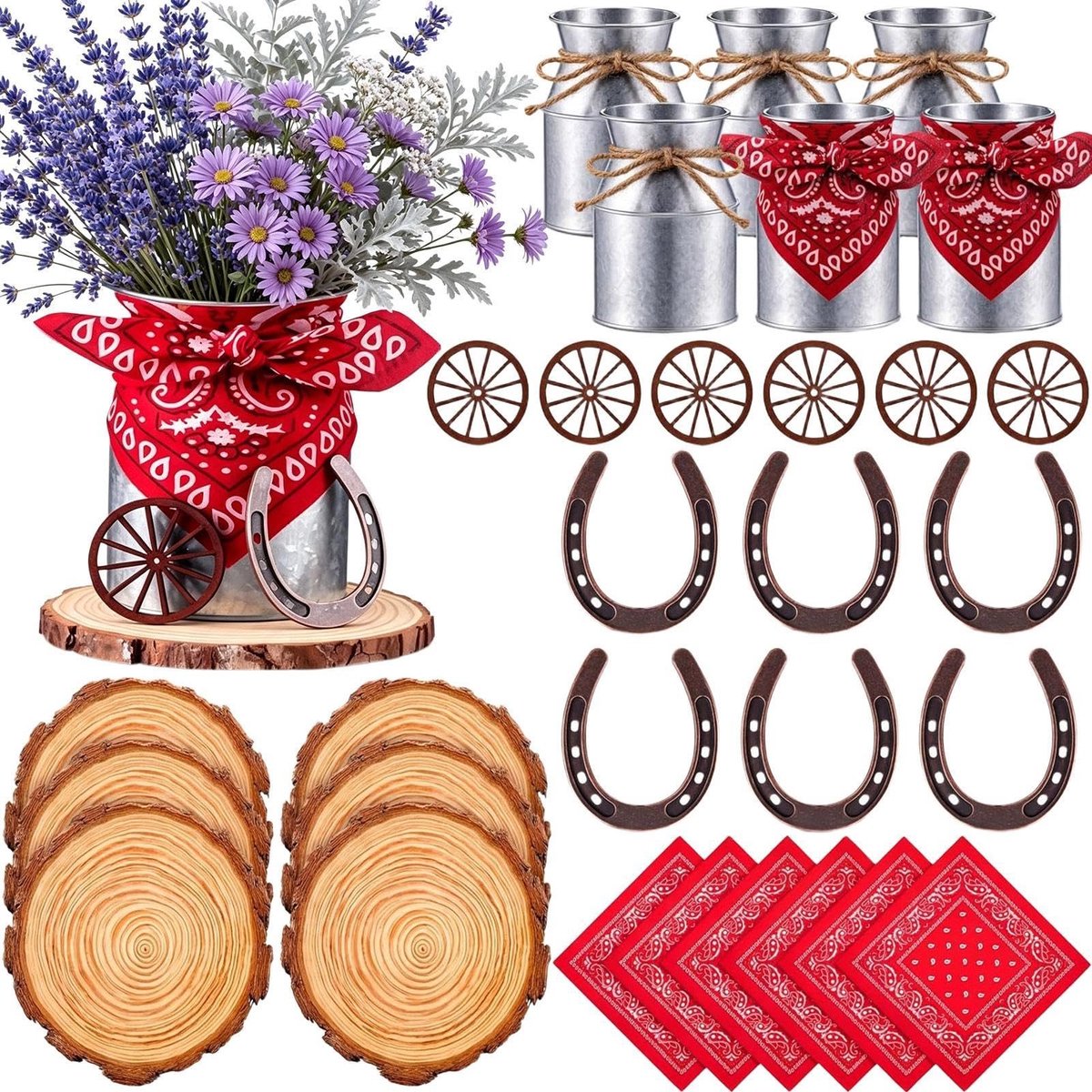 Cowboy tafelstukken - rustieke decoratie voor themafeesten