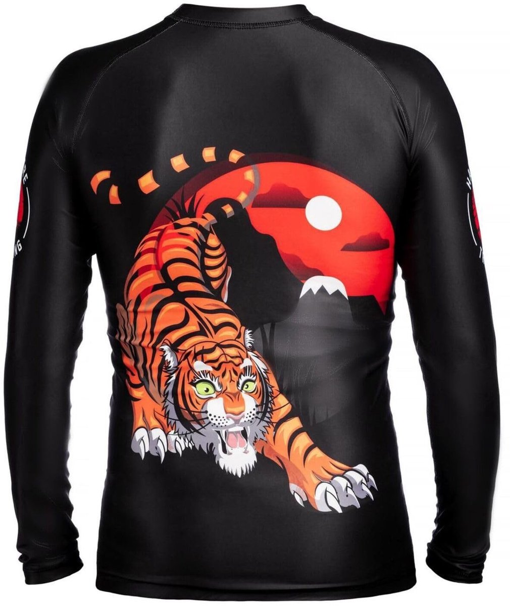 Rash Guard Heren - Compressie Shirt voor en Jiu Jitsu - Zwart Grijs Rood
