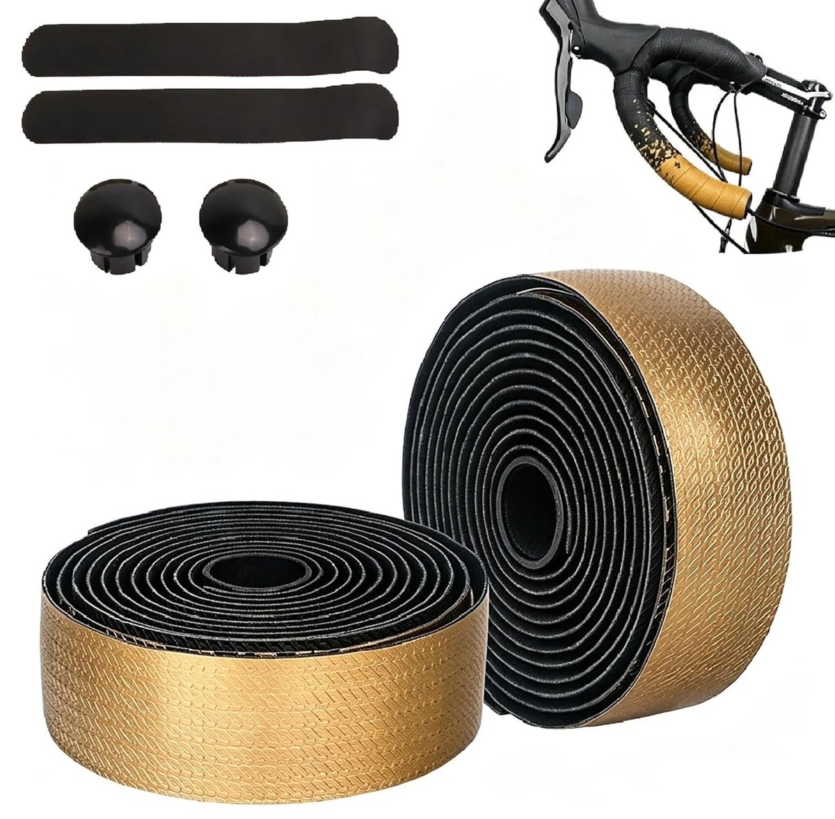 Fietshandvat tape set van 2 stuks, 22m x 30mm, zacht en schokabsorberend, antislip voor racefietsen en mountainbikes