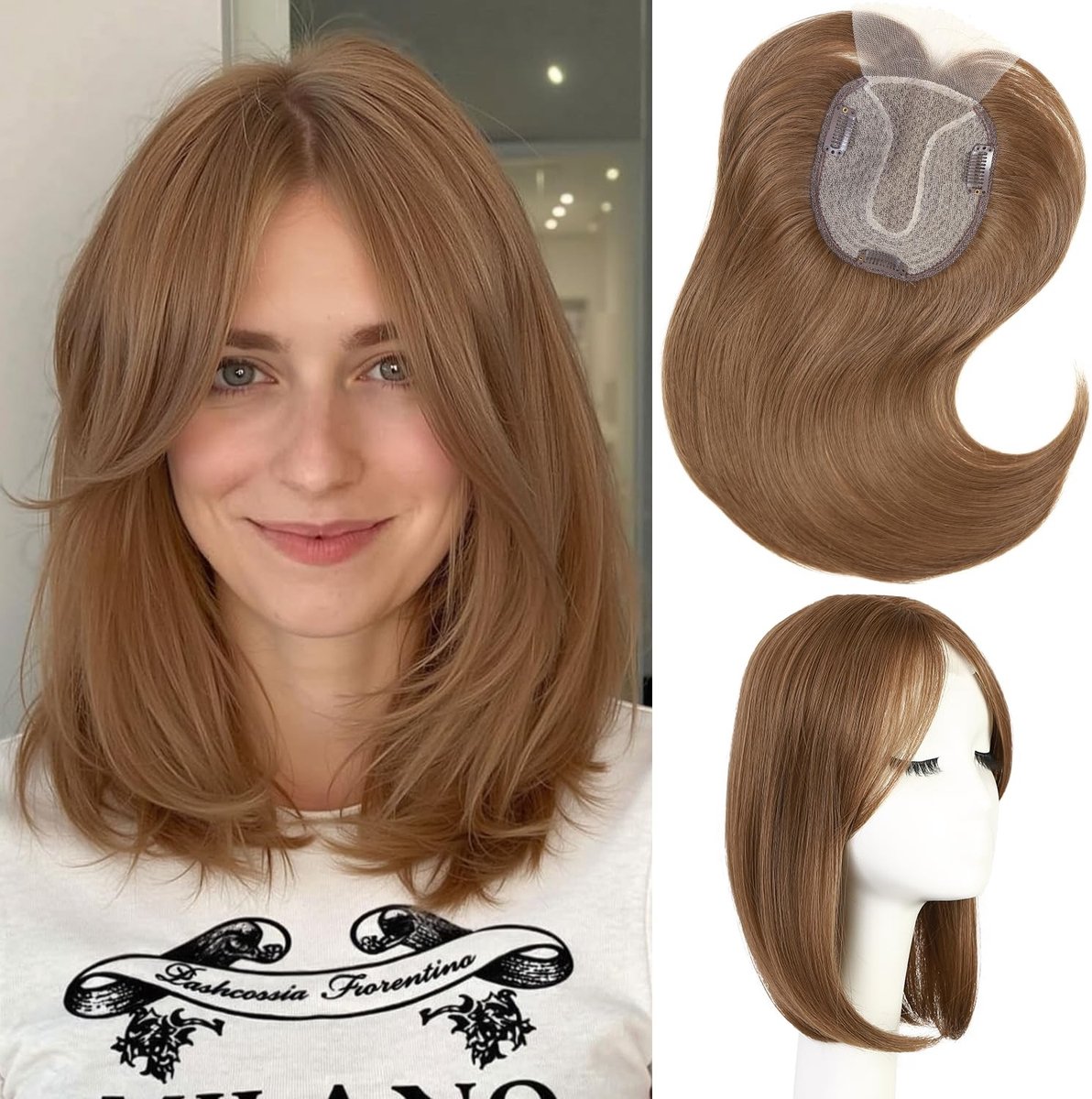 Haar Topper Clip-in - 14 Inch Ombre Blonde Haarstuk