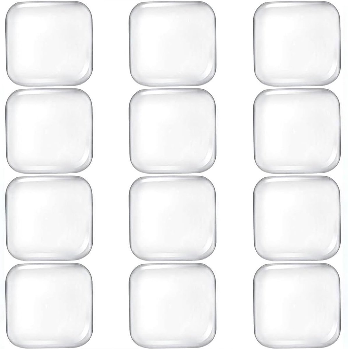 Set van 12 Zelfklevende Transparante Deurstoppers - Rubber Buffers voor Wandbescherming, Deurhandvat Bescherming en Geluidsdemping - 42 x 10 mm
