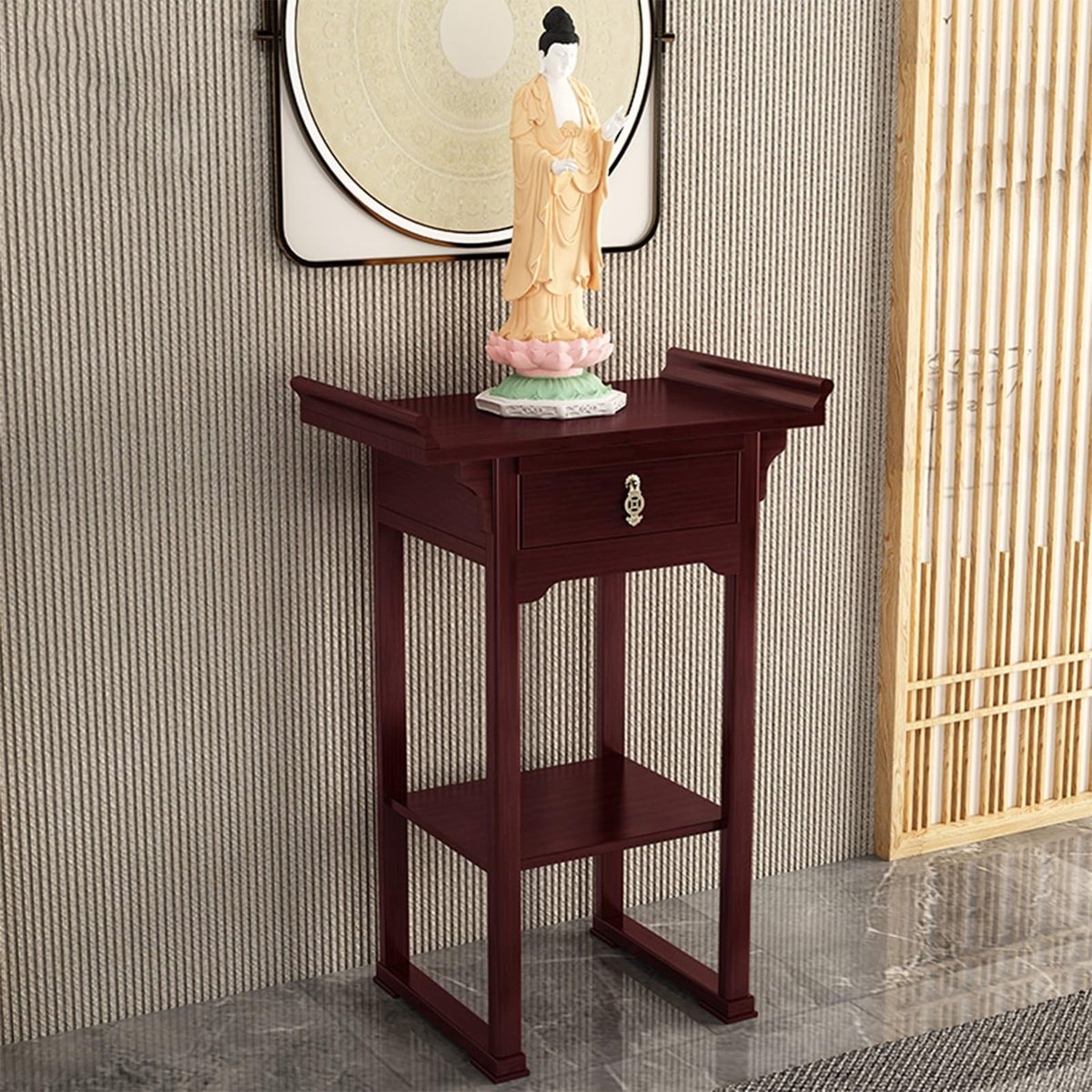 Persoonlijk Altaar Tafel - Meditatietafel in Oosterse Stijl - Rood