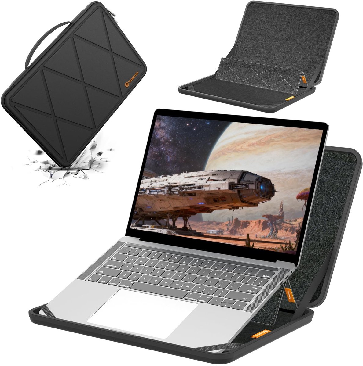 Laptop Sleeve voor 14 Inch Laptop - Geometrisch - Zwart