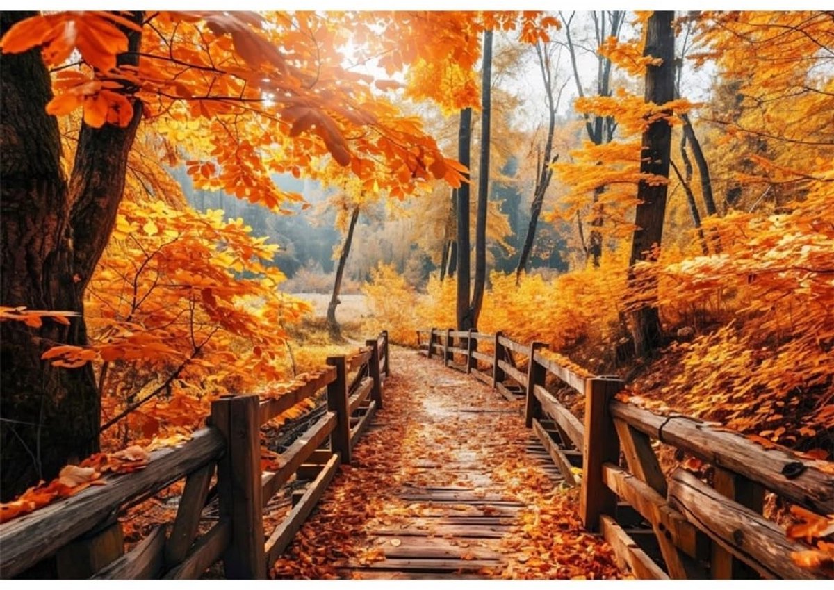 Herfst Fotografie Achtergrond - Esdoorn Bladeren - 7x5ft