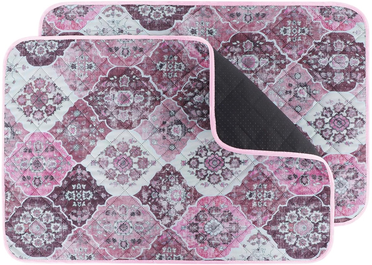 Wasbare Hondendekens - 2 Stuks - Absorberend en Waterdicht - Roze/Multi