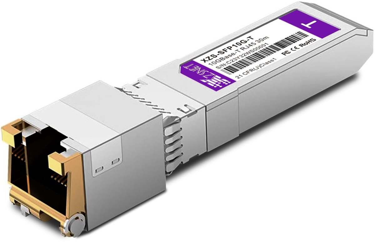 10GBASE-T SFP+ Transceiver - RJ45 tot Ethernet Module