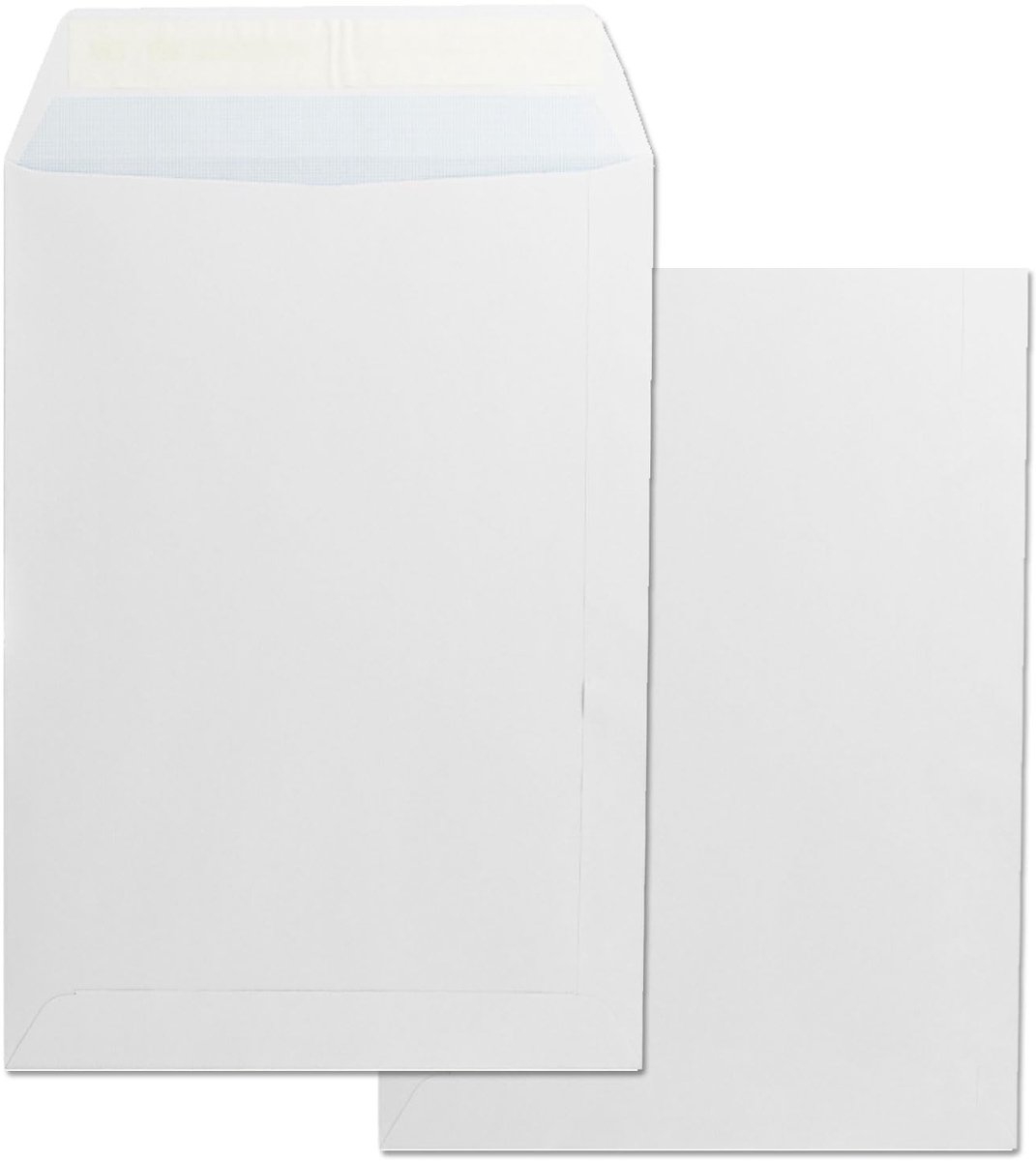 Witte papieren enveloppen 250 stuks - Folio verlengd met zelfklevende sluiting