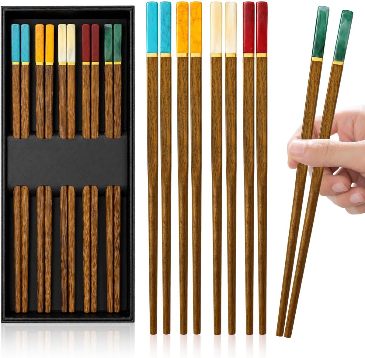 Japanse Eetstokjes - Set van 5 Paar Houten