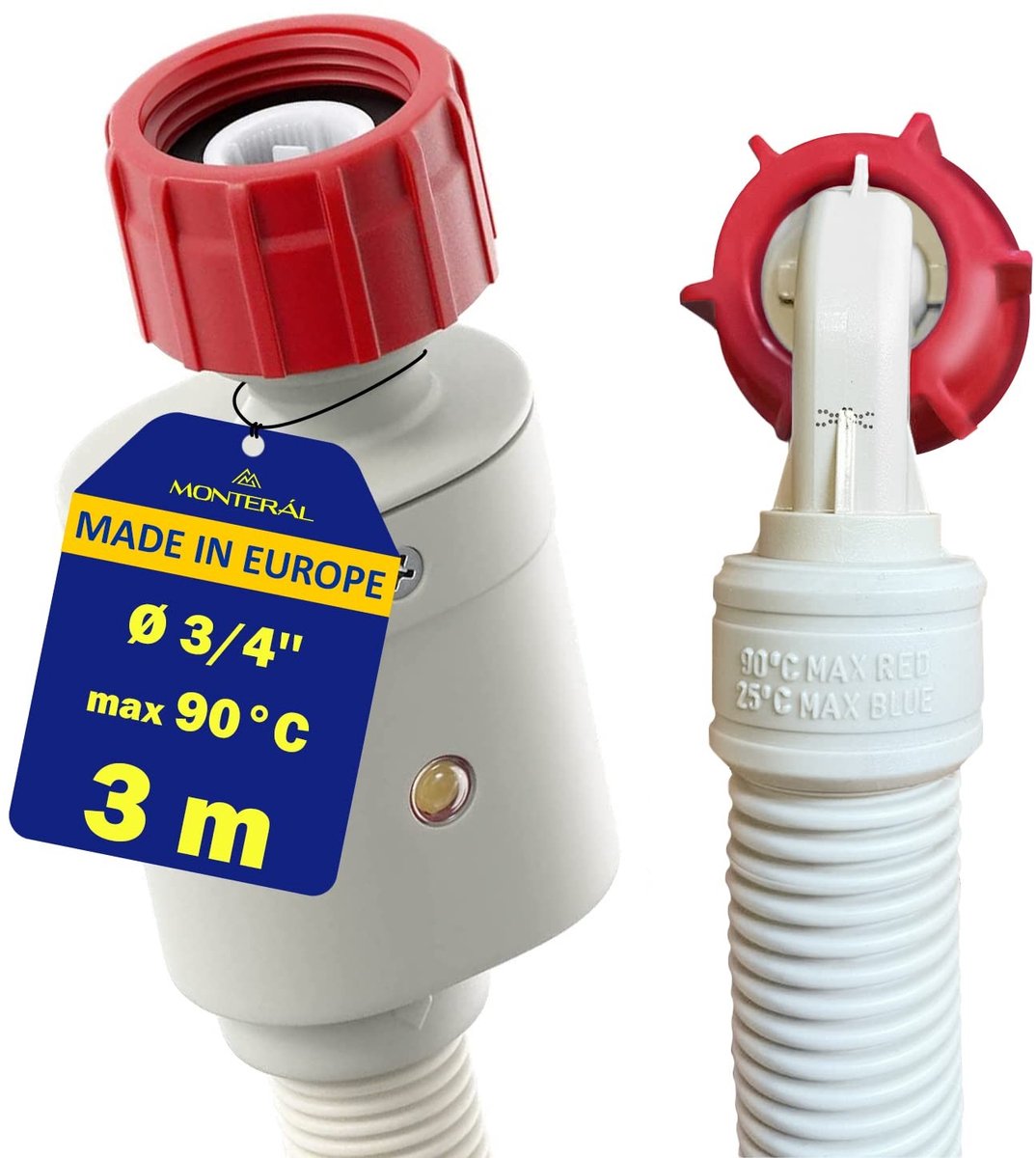 Aquastop Inlaatslang voor Wasmachine en Vaatwasser - 3 m met Veiligheidsventiel