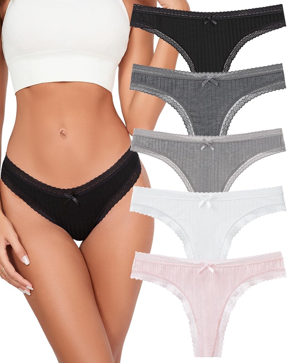 Bamboo Vezel Thong Ondergoed - Set van 5
