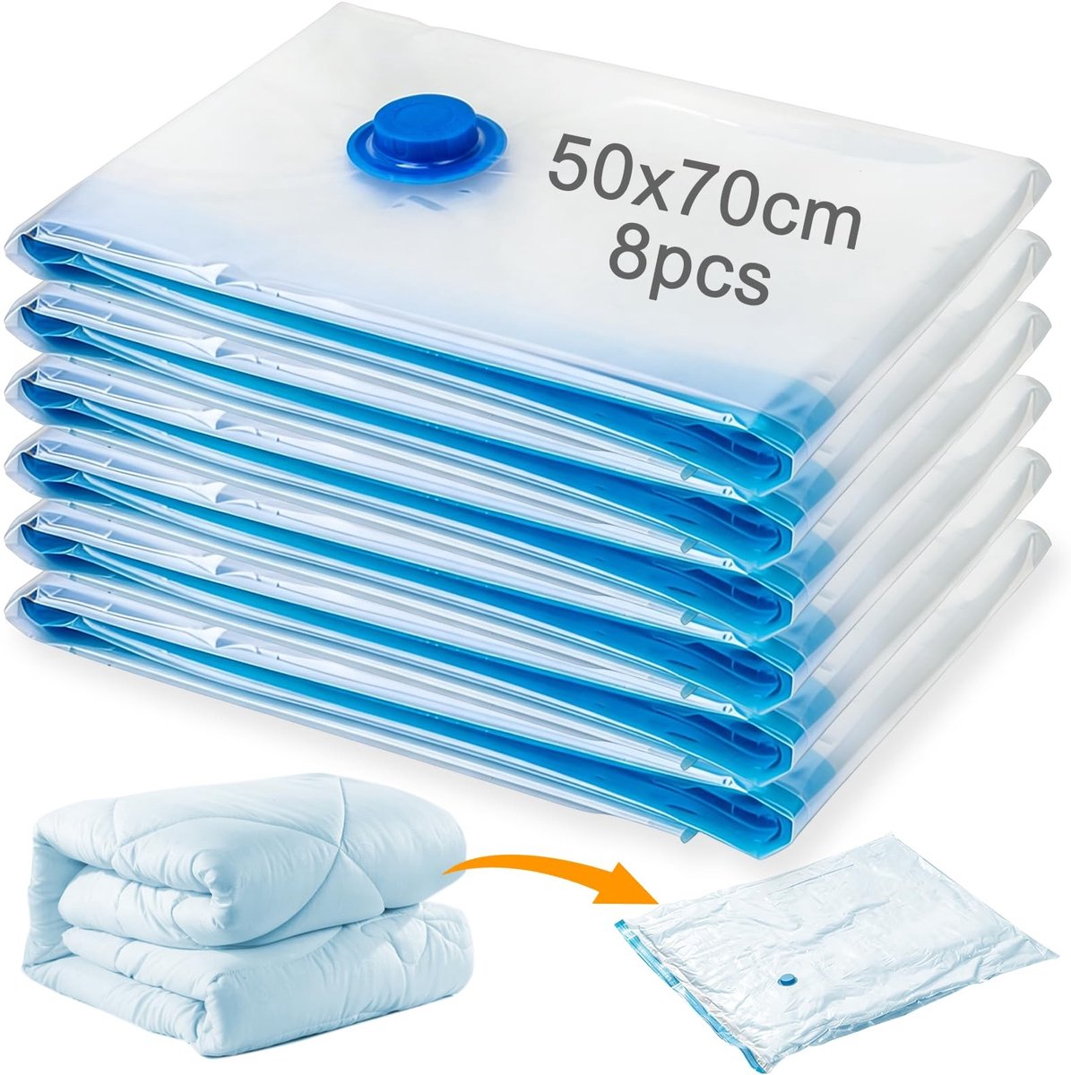 Vacuumzakken voor Kleding - 50 x 70 cm - 8 Stuks