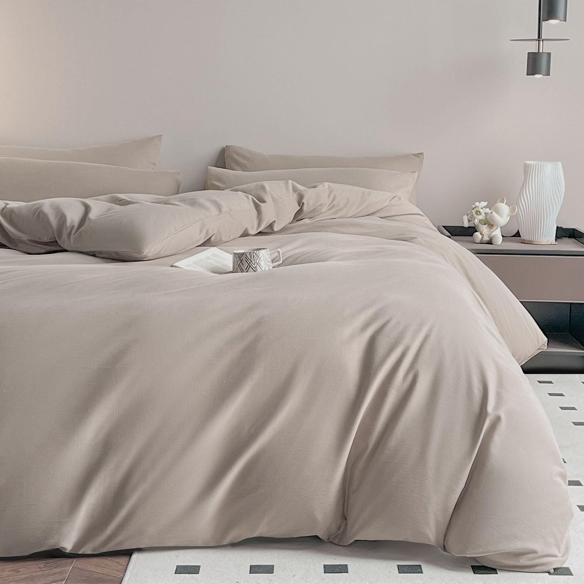 Flanellen Bedlinnen - Taupe - 135 x 200 cm