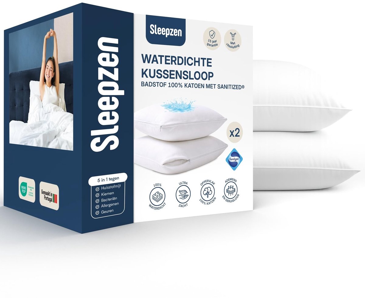 Waterdichte Kussenbeschermer met Rits - 40 x 80 cm, Set van 2