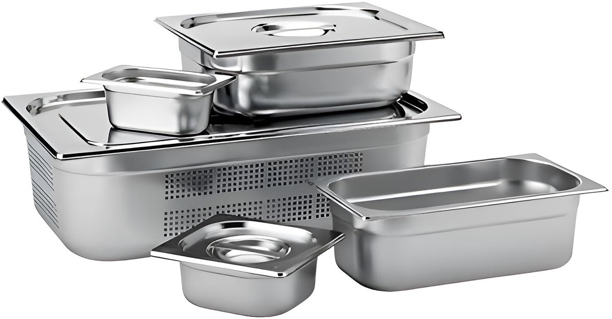 Solidchoice - RVS Gastronormpannen Set van 6 voor Koken en Opslag