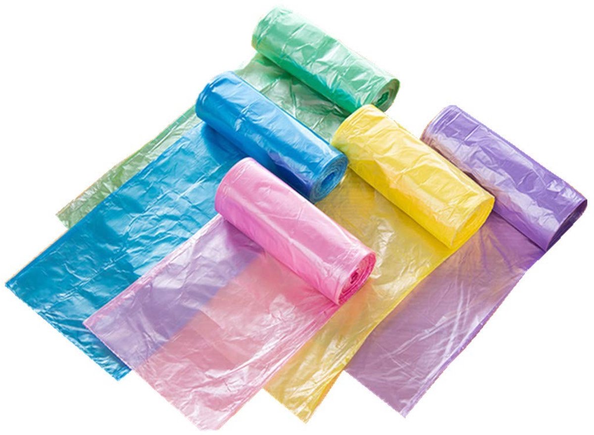 Solidchoice - Plastic Vuilniszakken voor 10L Prullenbak 100 Stuks Gemengde Kleuren
