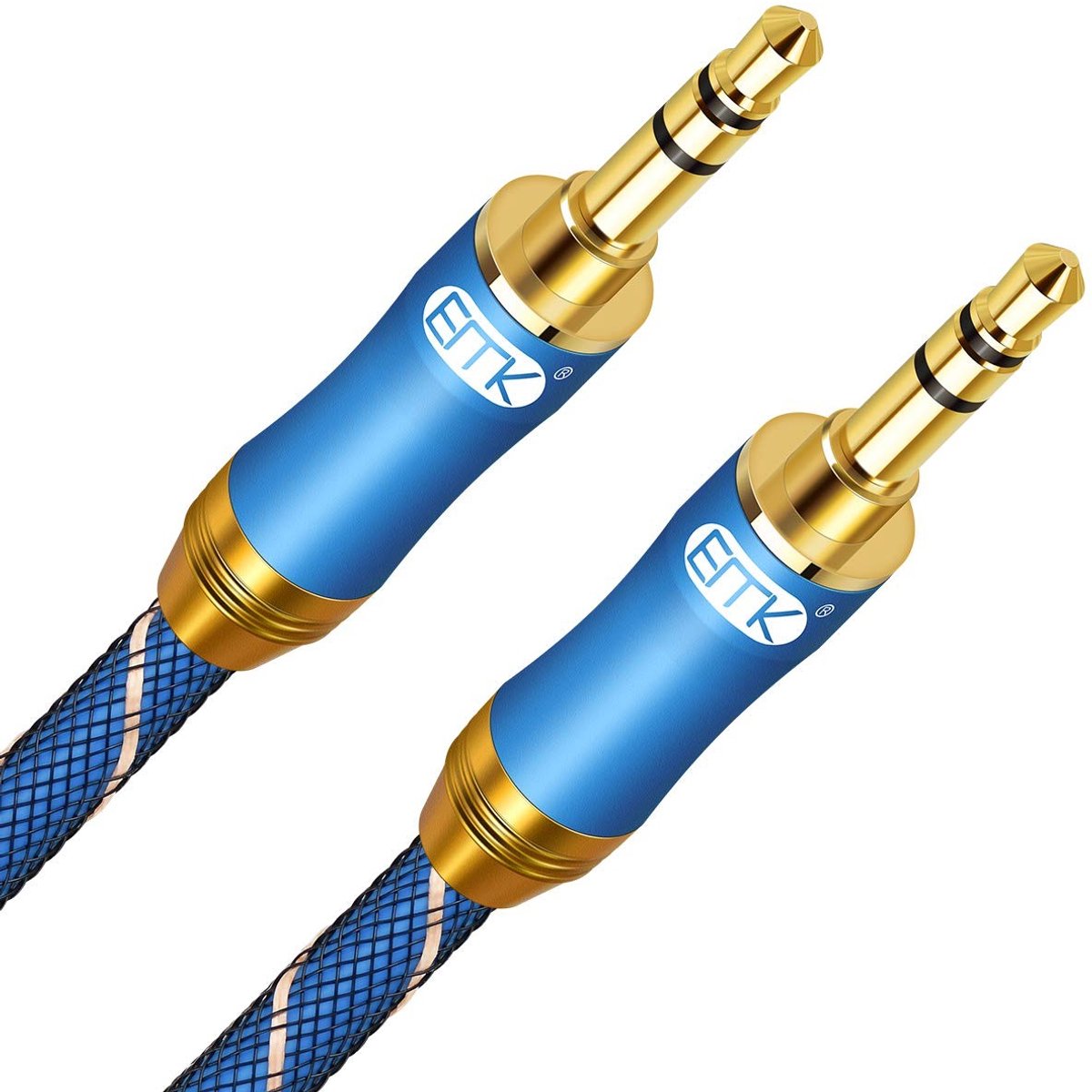 Solidchoice - 3.5mm AUX Kabel Nylon Gevlochten voor Hoofdtelefoons en Speakers