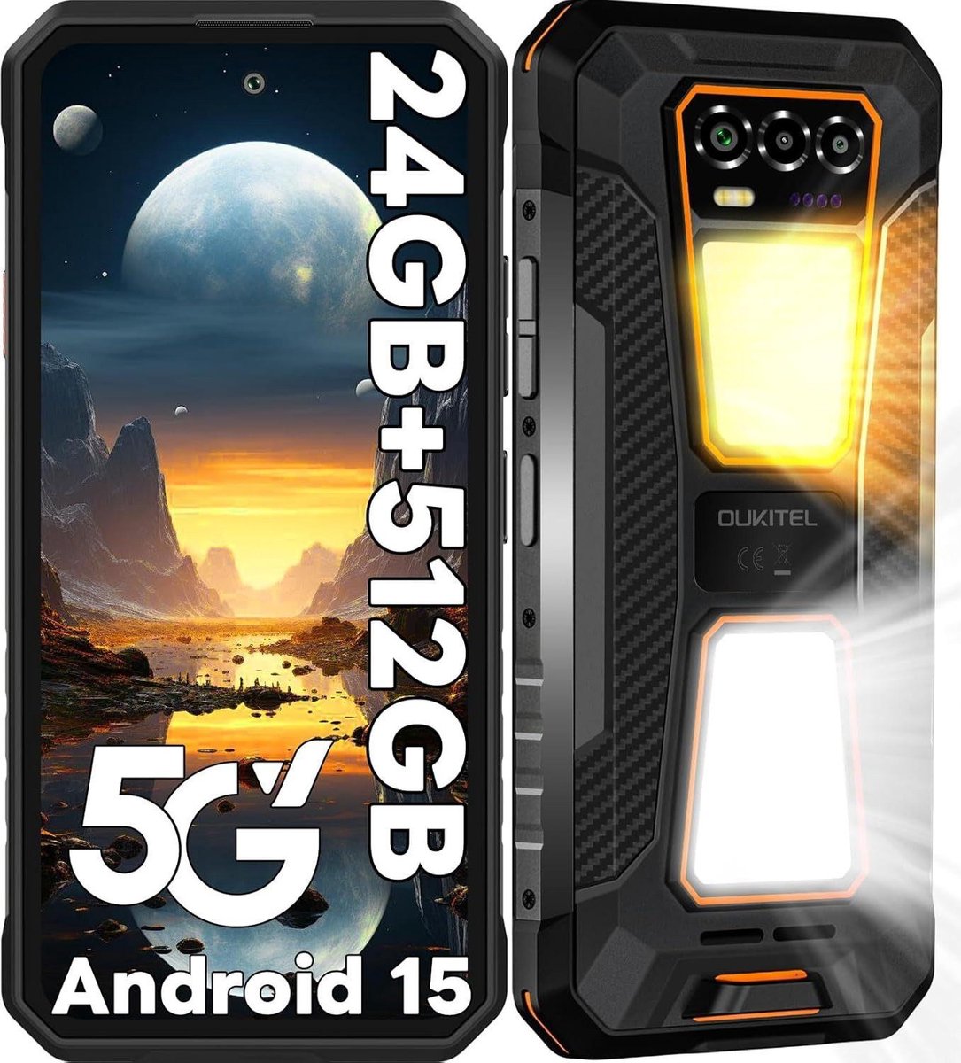 OUKITEL WP58 Pro smarttelefoon 5G-6,7 inch HD–120Hz-64MP camera-10000mAh-OTG-IP68/IP69K-MIL-STD-810H-NFC