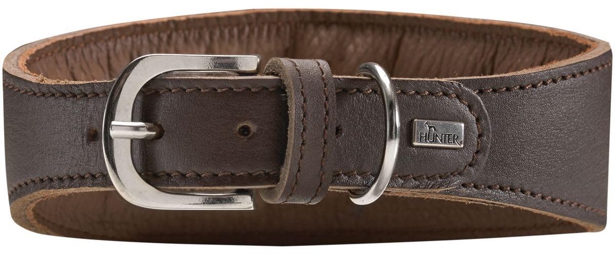 Solidchoice - Zacht Leren Greyhound Halsband voor Grote Honden, 52 cm, Donkerbruin