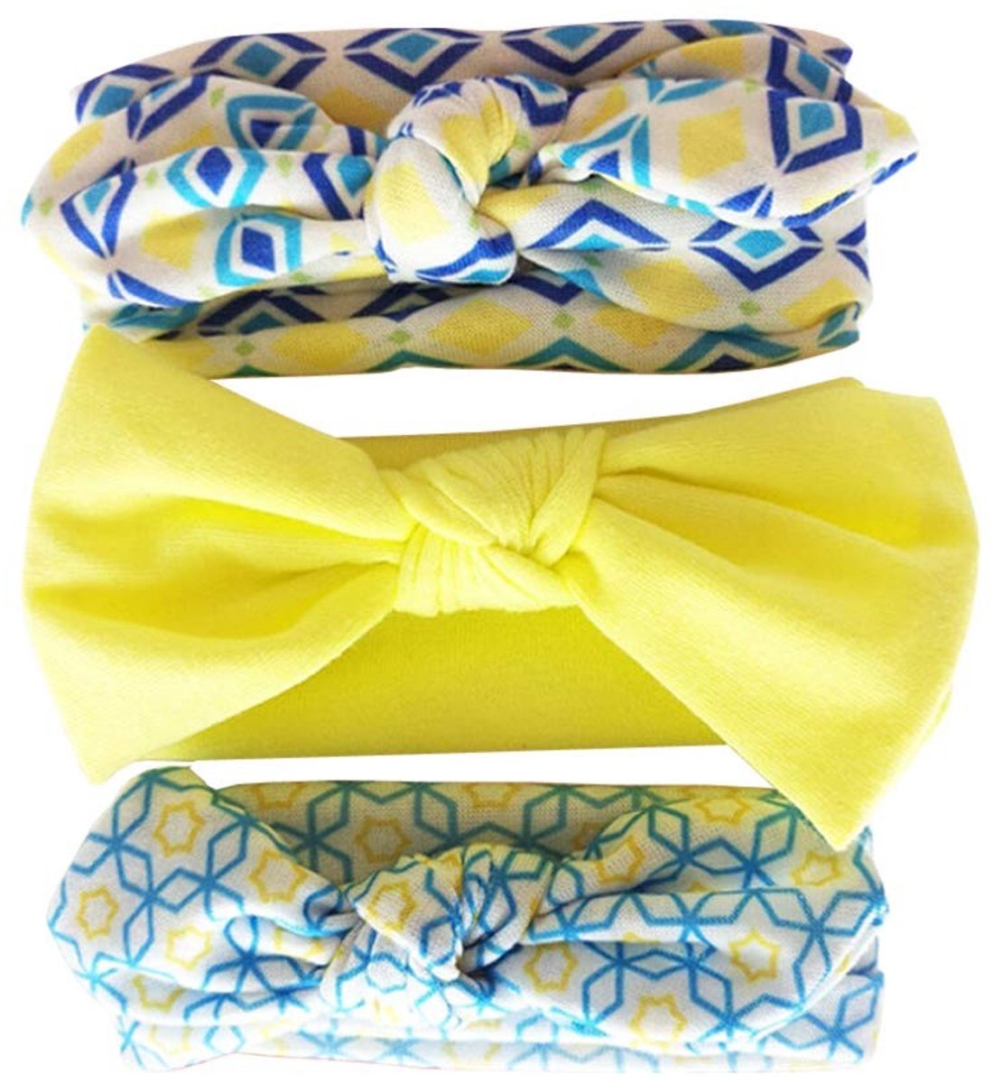 Solidchoice - Set van 3 Baby Hoofdbanden van Katoen voor Meisjes