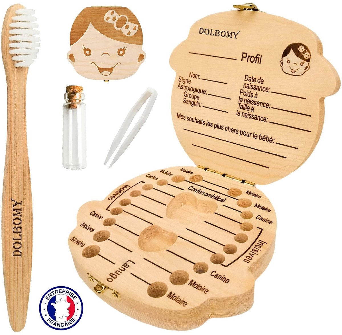 Solidchoice - Melktand Doos voor Kinderen met Bamboe Tandenborstel