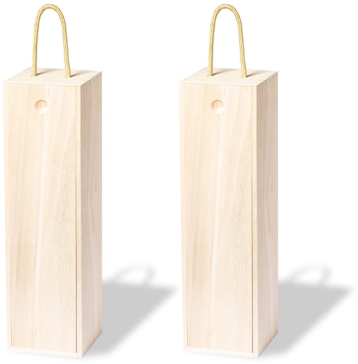 Solidchoice - Houten Wijnfles Geschenkdoos met Schuifdeksel