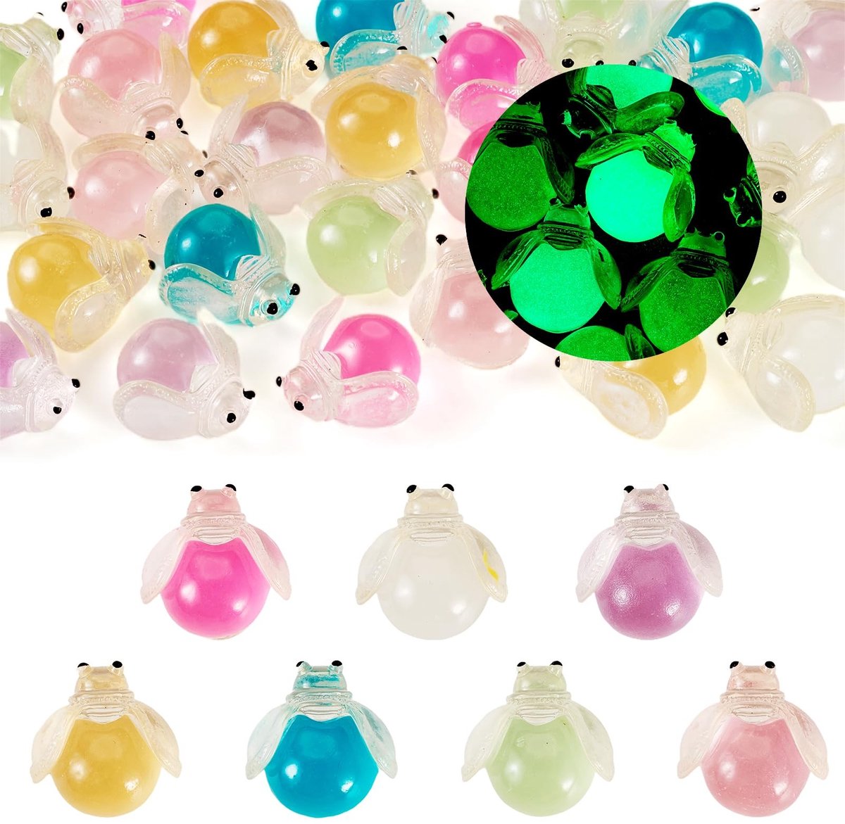 Solidchoice - 28Pcs Luminous Resin Cabochons voor DIY Decoratie
