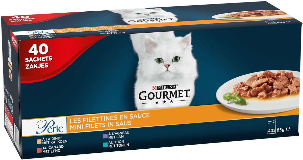 Solidchoice - Mini Fillets in Saus voor Katten met Eend, 40 x 85 g