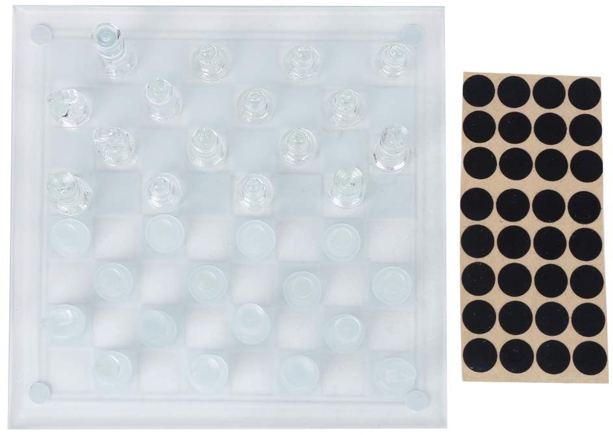Solidchoice - Internationaal Schaakspel met 32 Stukken en Bord 25 x 25 cm