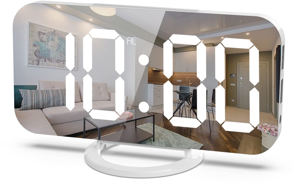 Solidchoice - Digitale Alarmklok met Groot LED-Display en USB-Oplader