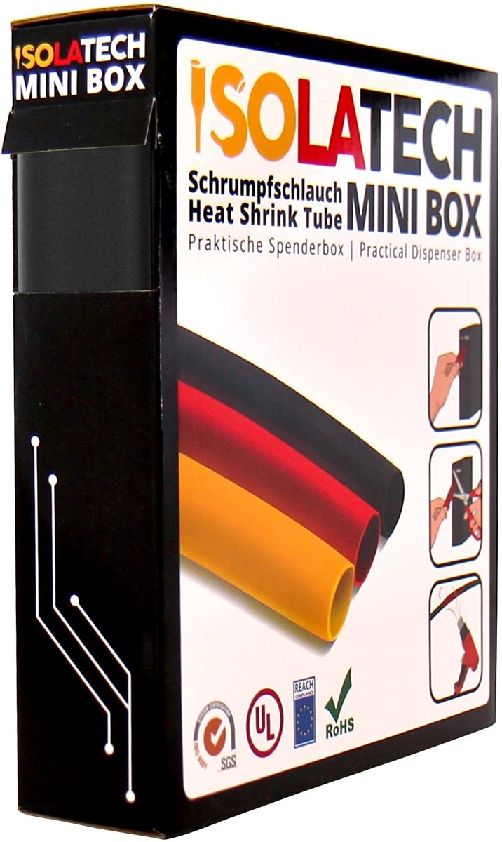 Solidchoice - Heatshrink Tubing Set met Lijm, Zwart Ø25.4mm x 3m