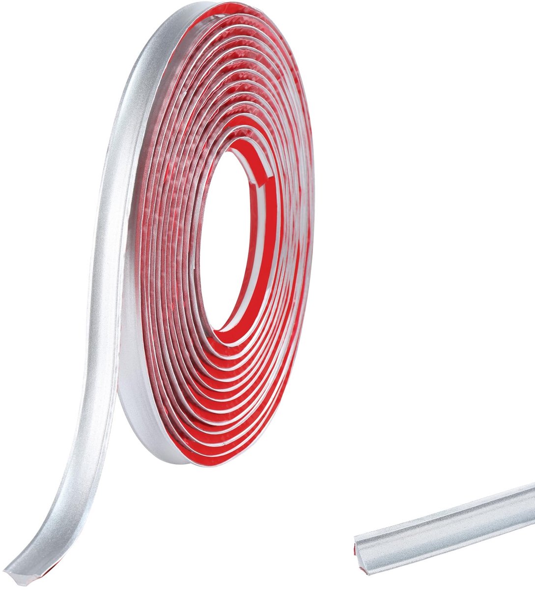 Solidchoice - Zilveren PVC Kwadrant Trim voor Muur Hoek Randstrip (2,5 M)