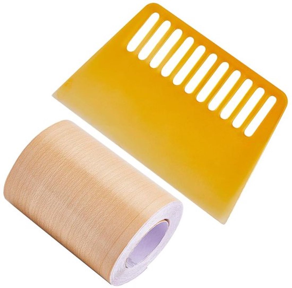 - Reparatietape voor hout - Zelfklevend - Realistisch - Gestructureerd - Hoge kwaliteit - Geschikt voor diverse materialen - Bruin 85 mm x 10 m reparatietape, gestructureerd, zelfklevend, realistisch, voor hout, met schraper.