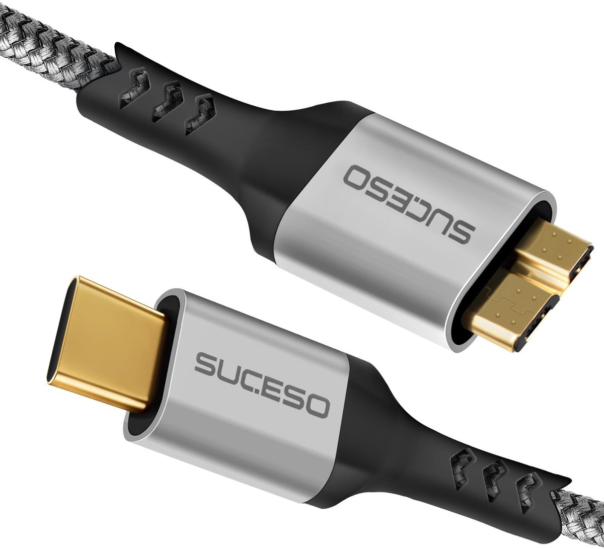 Solidchoice - USB C naar Micro B Kabel 0.5m voor Externe Hard Drives